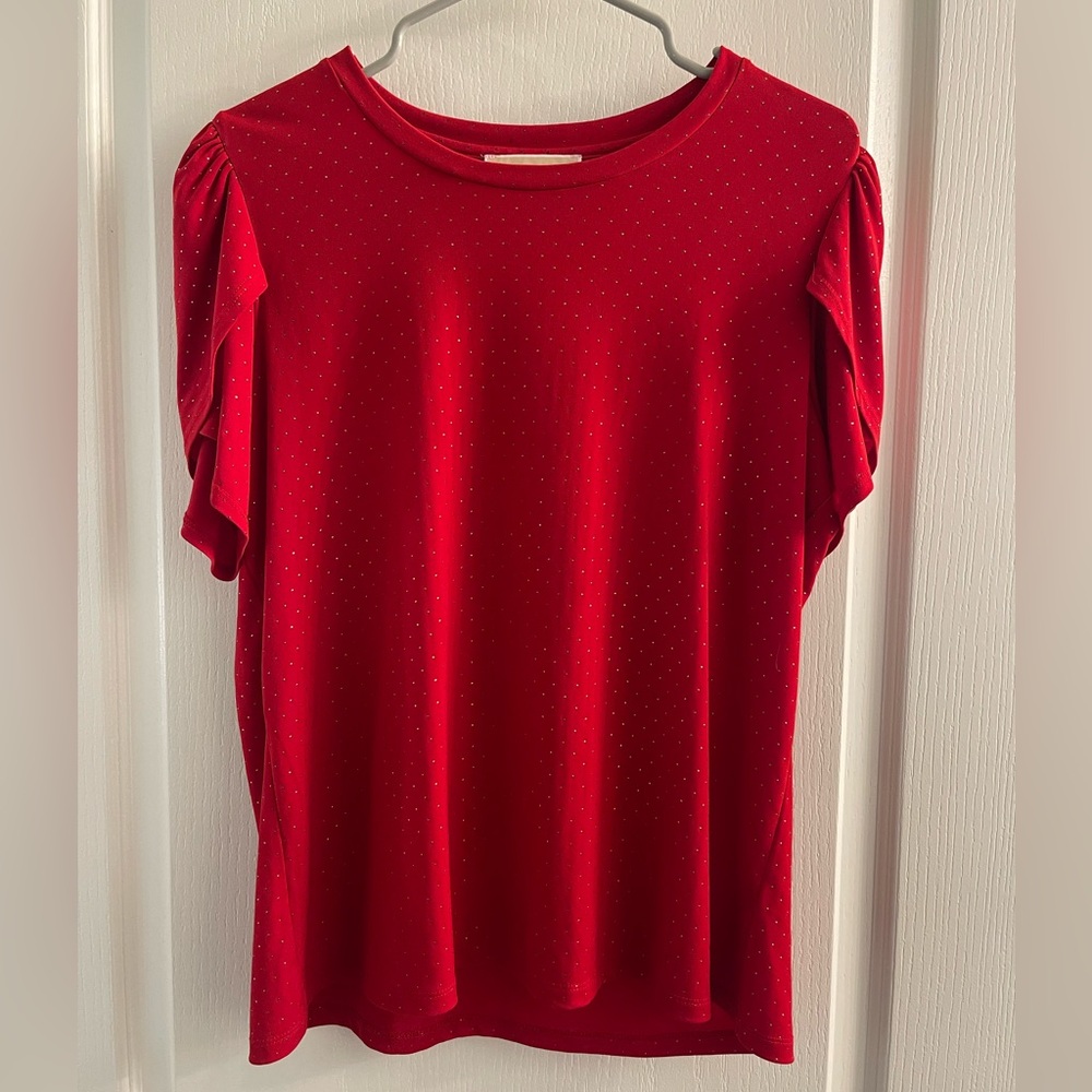 Michael Kors Red Short Sleeve Top